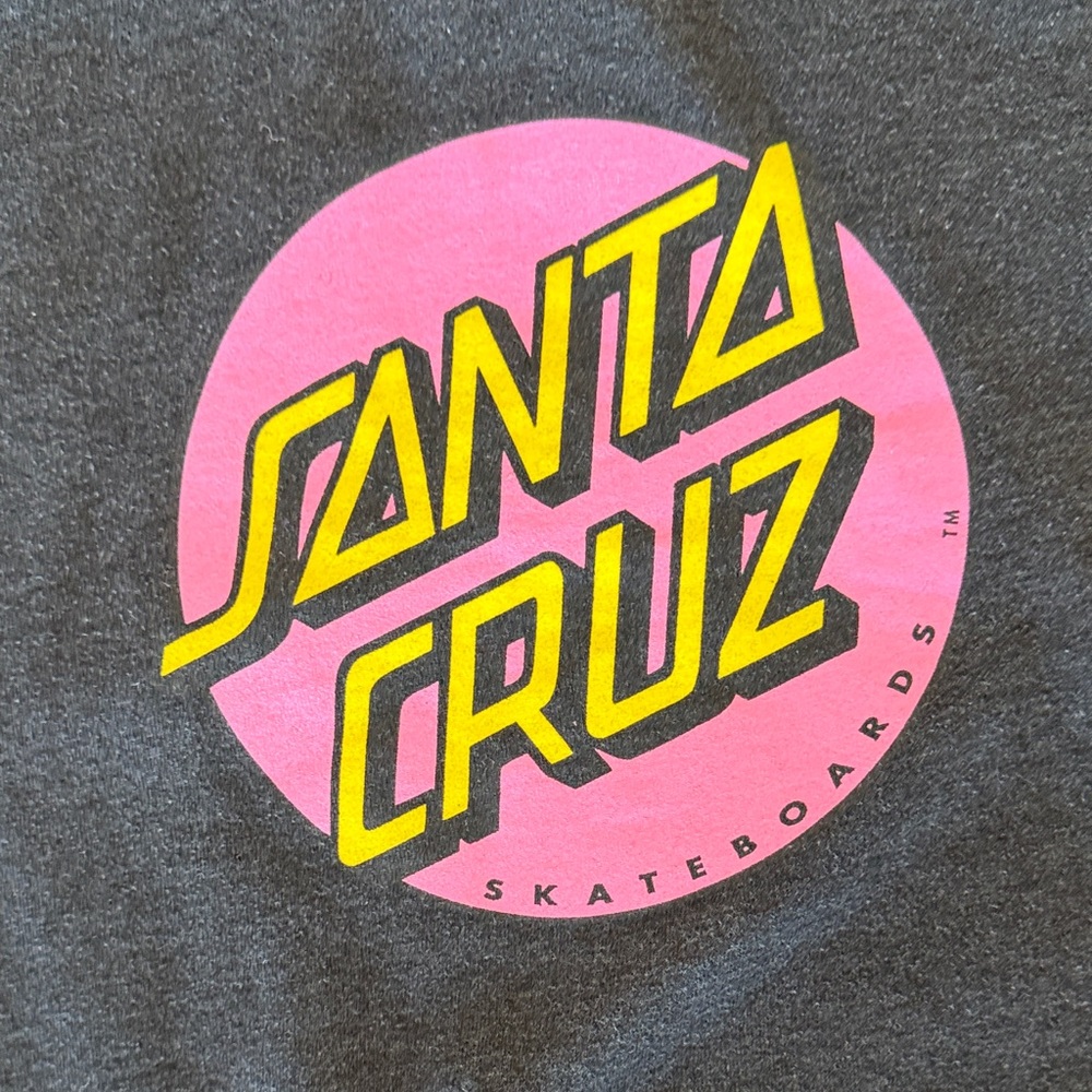 Santa Cruz Charcoal Gray Hoodie with Pink Logo - Picture 6 of 6